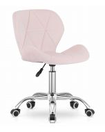 Silla giratoria valora avola de terciopelo rosa, ergonómica para oficina