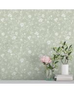 Papel pintado tnt autoadhesivo magnolia verde 53x600 cm