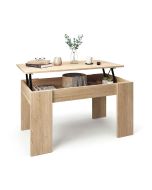 Mesa de centro elevable con almacenaje 90x43-53 cm norak roble canadian
