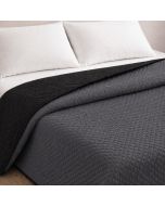 Colcha bicolor reversible antracita/negro cama 105cm donegal collections