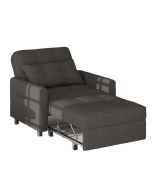 Sillón convertible - lino gris oscuro - 70 x 190 cm