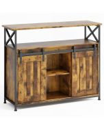 Aparador industrial - madera y metal - 2 puertas correderas - 100x33x 80 cm