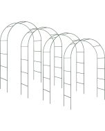 4 arcos para enredaderas estables de acero, 140 x 40 x 240 cm, verde