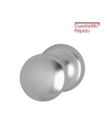 Pomo 84h/80r redondo con base para puerta de entrada símil inox f9 hoppe