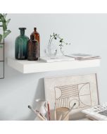 Estante flotante de pared blanco brillante mdf 40x23x3,8 cm