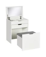 Tocador de maquillaje 60x40x114 cm color blanco Homcom