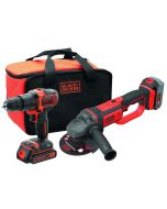 Kit 18V taladro percutor y amoladora 125mm Black & Decker
