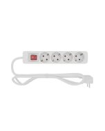Base múltiple 4 enchufes con interruptor blanco