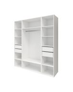 Armario completo Homny 3 columnas y barra blanco 2 m