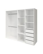 Armario completo Homny 3 columnas cajones y barras blanco 2 m