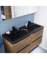 Mueble de baño suspendido Idalie color nogal 120x45cm