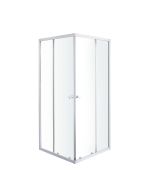 Mampara de ducha 80x80x185 cm Aluminio blanco 4mm Garian