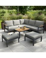 Conjunto de jardín de aluminio para 6 personas Vao corner GoodHome