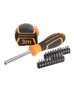 Set flexómetro y destornillador de carraca Magnusson