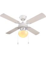 Ventilador de techo con luz 4 aspas 90 cm blanco