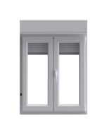 Ventana PVC oscilobatiente persiana blanco 5 cámaras 137x100 cm
