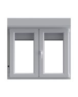 Ventana PVC oscilobatiente persiana blanco 5 cámaras 117x120 cm