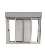 Ventana aluminio corredera con persiana y mosquitera 116x120 cm