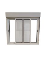 Ventana aluminio corredera con persiana y mosquitera 116x100cm