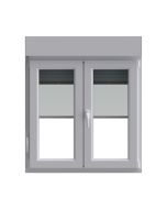 Ventana PVC oscilobatiente persiana y mosquitera 117x100 cm