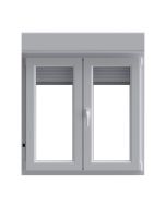Ventana PVC oscilobatiente con persiana blanca 5 cámaras 117x100cm