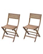 Pack de 2 sillas de jardín plegables de madera de Acacia Lyco GoodHome