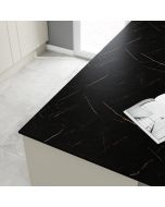 Encimera compacta con superficie hidrófuga doble cara efecto marmol negroy negro jupiter 300x60cm