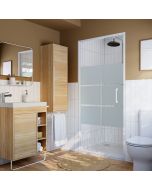 Panel plegable blanco con cristal serigrafiado 90cm Odalia