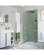 Panel plegable cromo con cristal transparente 80cm Odalia