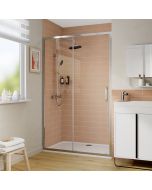 Panel corredero cromo con cristal transparente 120cm Odalia