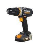 Taladro percutor 1x2Ah con 74 accesorios Titan