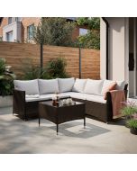 Conjunto de jardín esquinero de mimbre sintético para 5 personas Derry