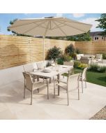 Conjunto de jardín extensible 90-180cm de aluminio para 6 personas Mallia GoodHome