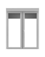 Balconera PVC practicable 2 hojas blanco con persiana 217x120cm Geom