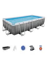 Piscina desmontable tubular Bestway power steel ratán 549x274x122 cm con de