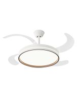 Ventilador de techo retráctil con luz diámetro 122cm color blanco y madera