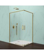 Mampara angular eleven oro 90x70 - 2 fijos + 2 correderas - antical