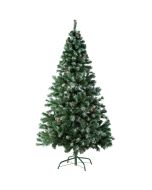 Árbol de navidad artificial con piñas y soporte metálico 180cm, verde