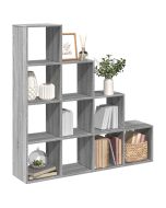 Librería divisora 4 niveles madera gris sonoma 131,5x29x131,5cm