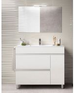 Mueble de baño caprera, lavabo y espejo 100x45cm blanco