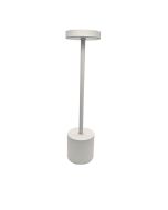 Lámpara de mesa LED metal blanco táctil recargable 3 tonos, 2000mah