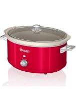 Retro olla cocción lenta, 6,5l,  Swan sf17031rneu rojo 320w