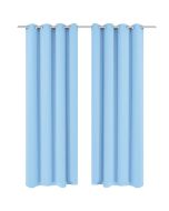 vidaXL cortinas opacas 2 piezas con ojales de metal 135x175cm turquesa