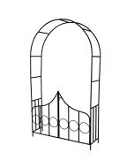 Arco de jardín de acero y cerradura resistente 140x40x240 cm verde