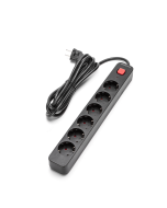 Aigostar regleta 6 enchufes, alargador 3m con interruptor, negro