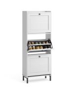 Mueble zapatero de entrada de mdf blanco - 50 x 24 x 130 cm
