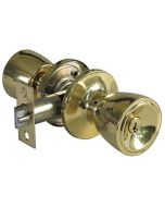 Pomo para puerta con llave latón brillo