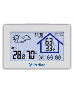 Reloj analógico de pared con indicador de temperatura y humedad negro