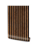 Papel Pintado Imitación Madera Marrón Lamas Para Dormitorio 53cm x 10m