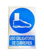 Normaluz señal "obligatorio uso de cubrepies" 29,5x20cm fabricada en PVC rd